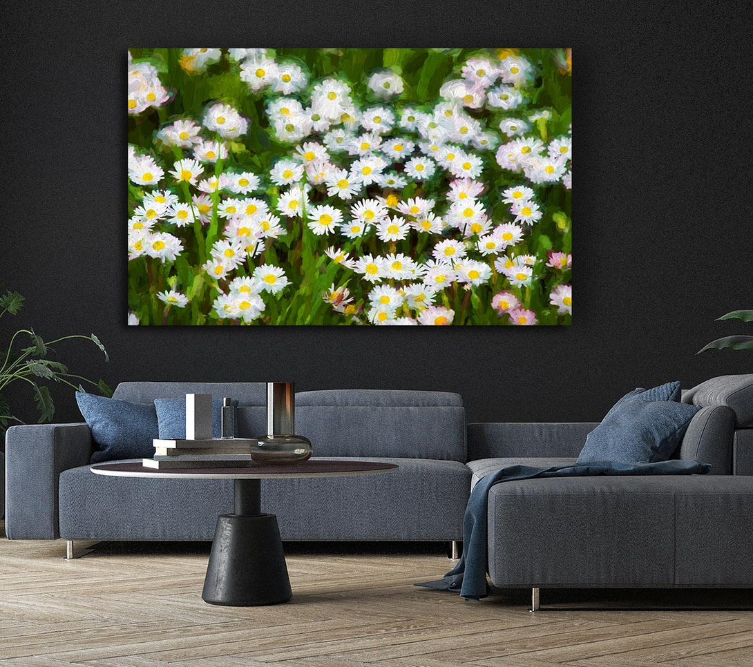 Picture of White Daisy Heaven Canvas Print Wall Art