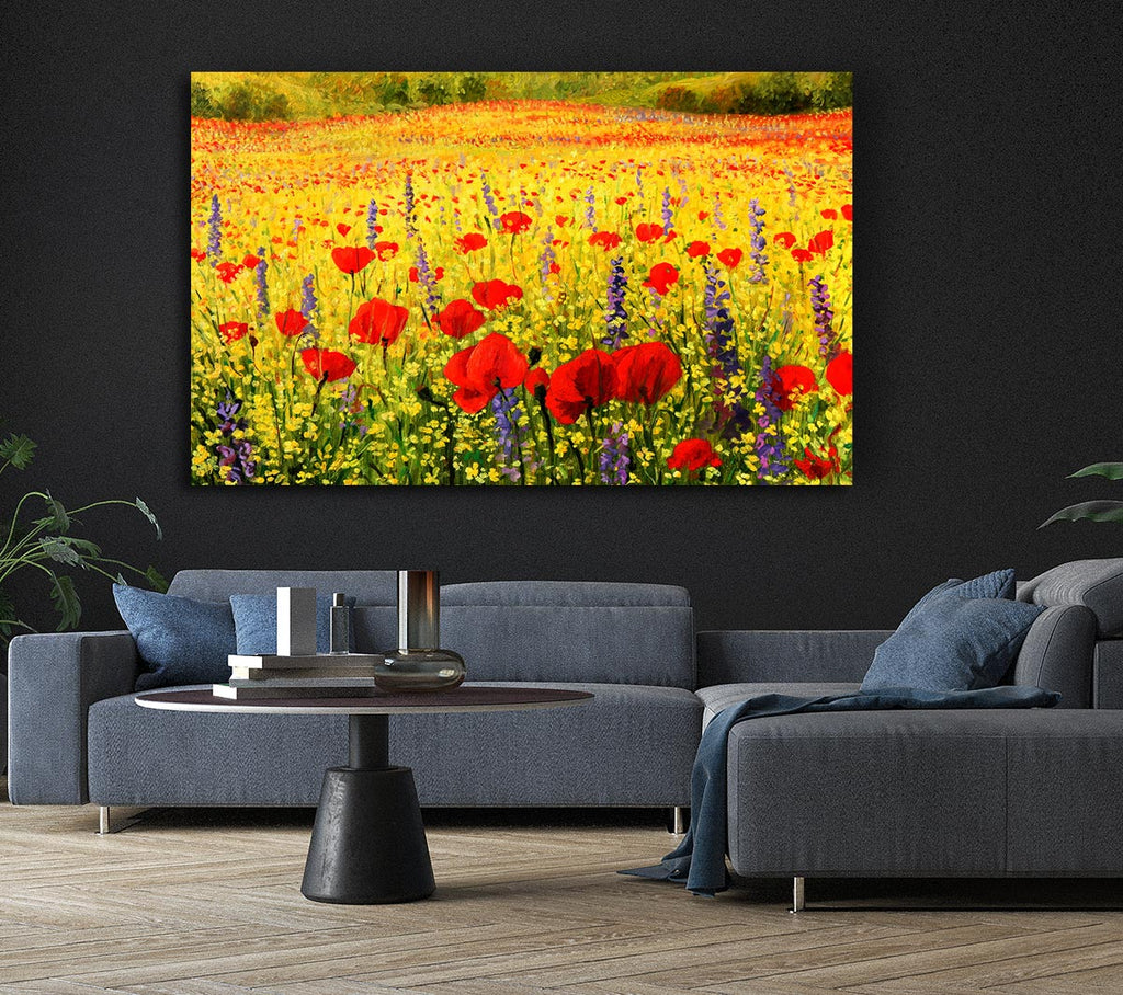 Picture of Poppy And Larkspur Magic Canvas Print Wall Art