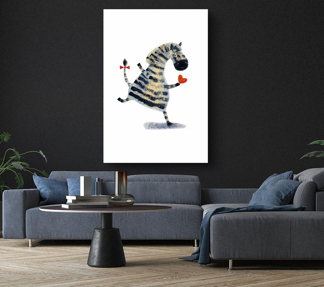 Picture of Dancing Zebra Love Canvas Print Wall Art
