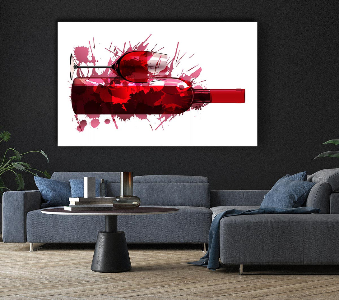 Picture of Red Wine Splash Canvas Print Wall Art