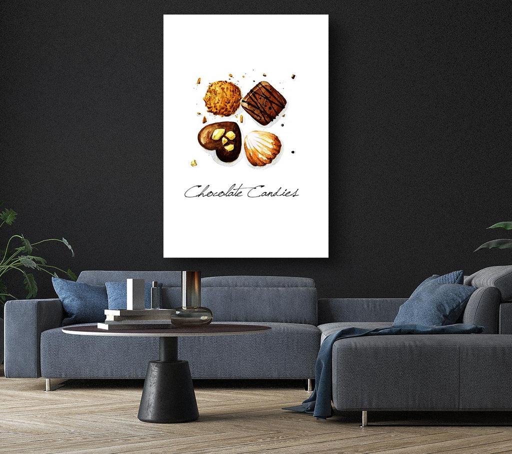 Picture of Chocolate Biscuit Cookies Canvas Print Wall Art
