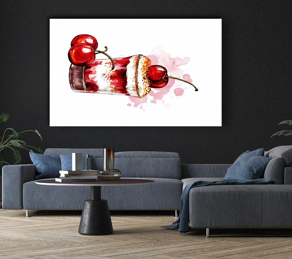 Picture of Cherry Sundae Canvas Print Wall Art