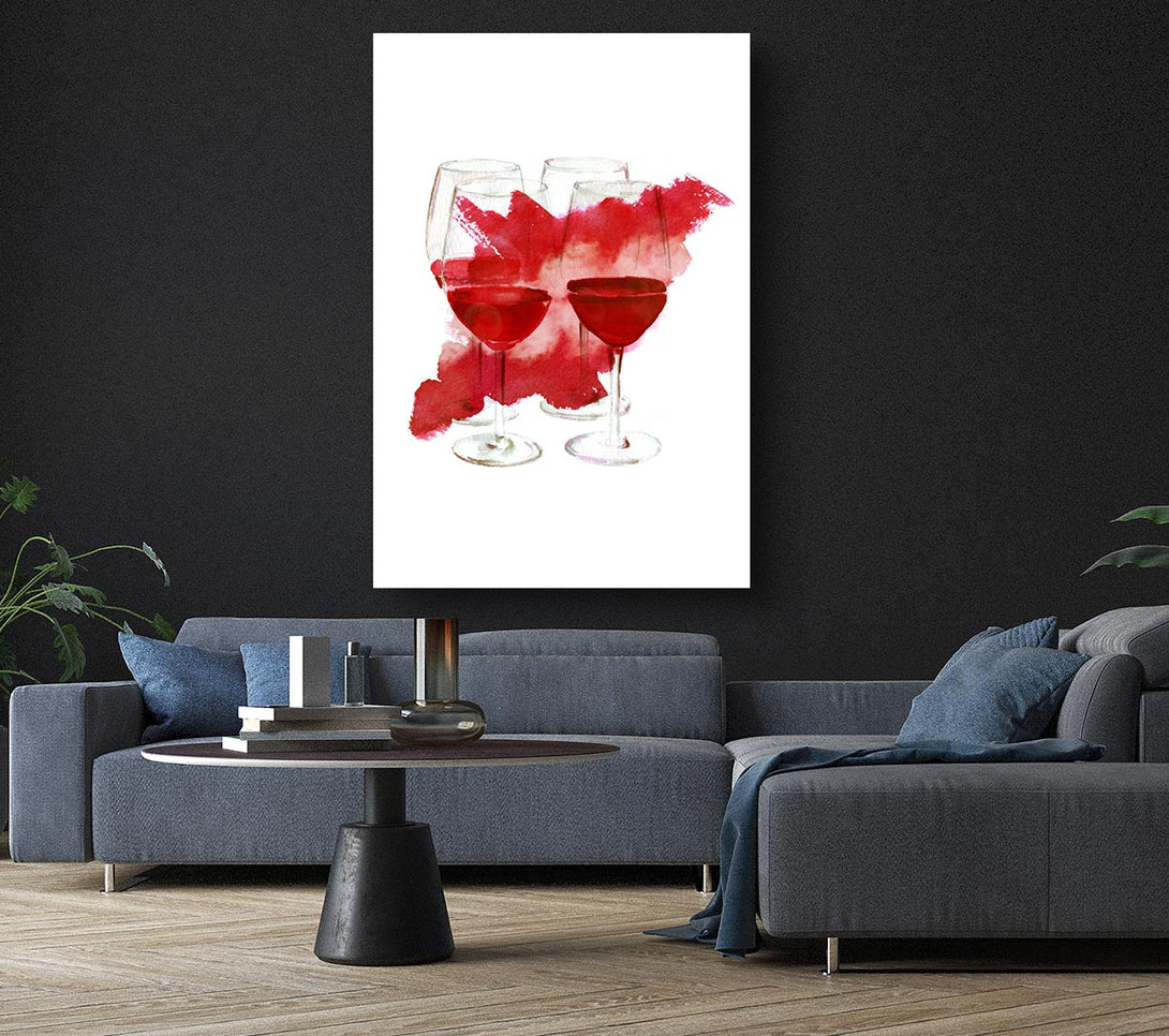 Picture of Red Wine Party Canvas Print Wall Art