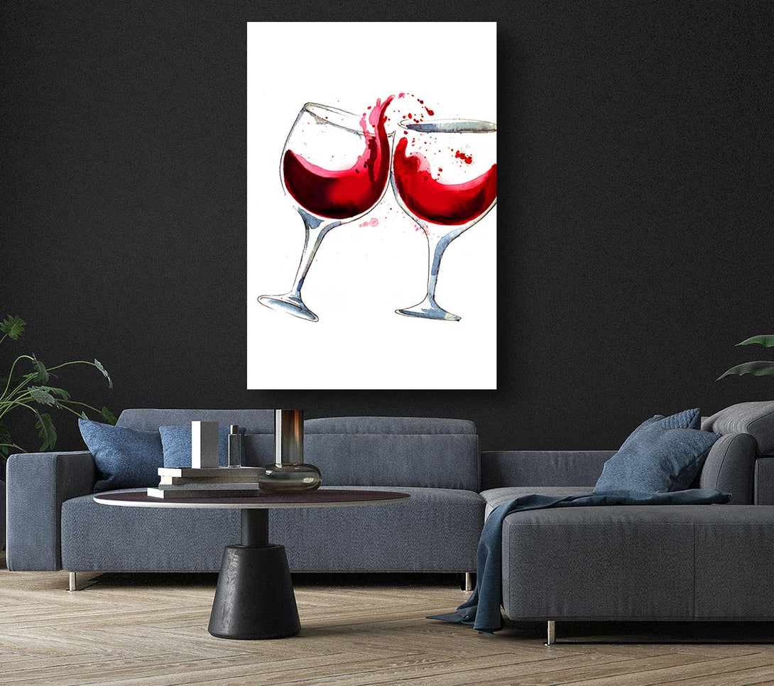 Picture of Red Wine Lovers Canvas Print Wall Art