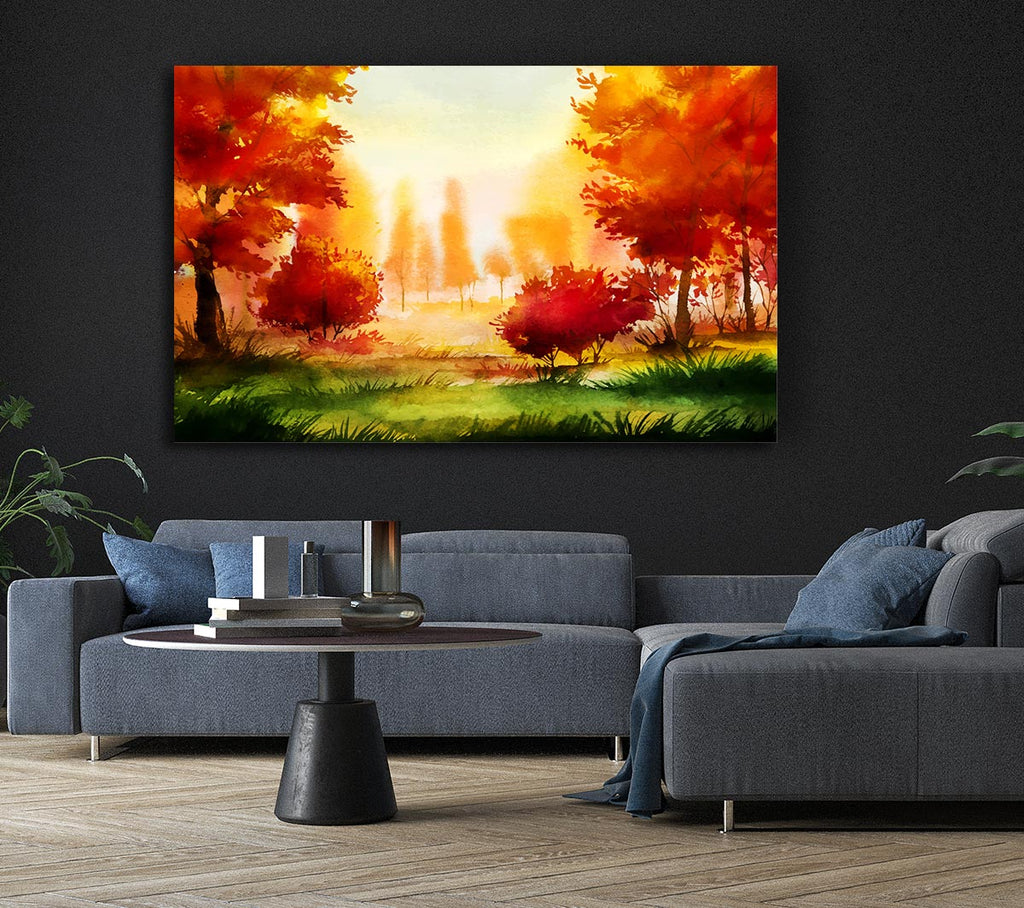 Picture of Autumn Abstract Canvas Print Wall Art