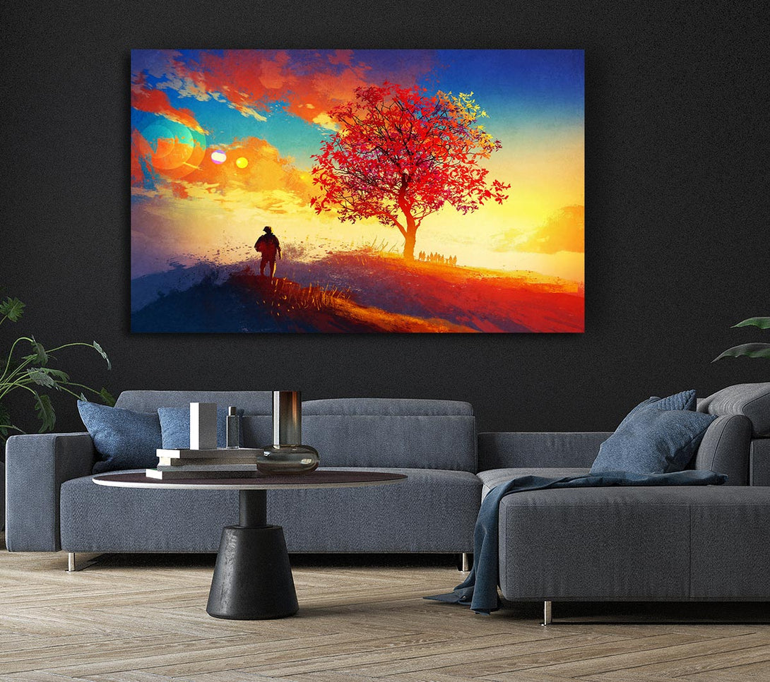Picture of Autumn Tree Worship Canvas Print Wall Art