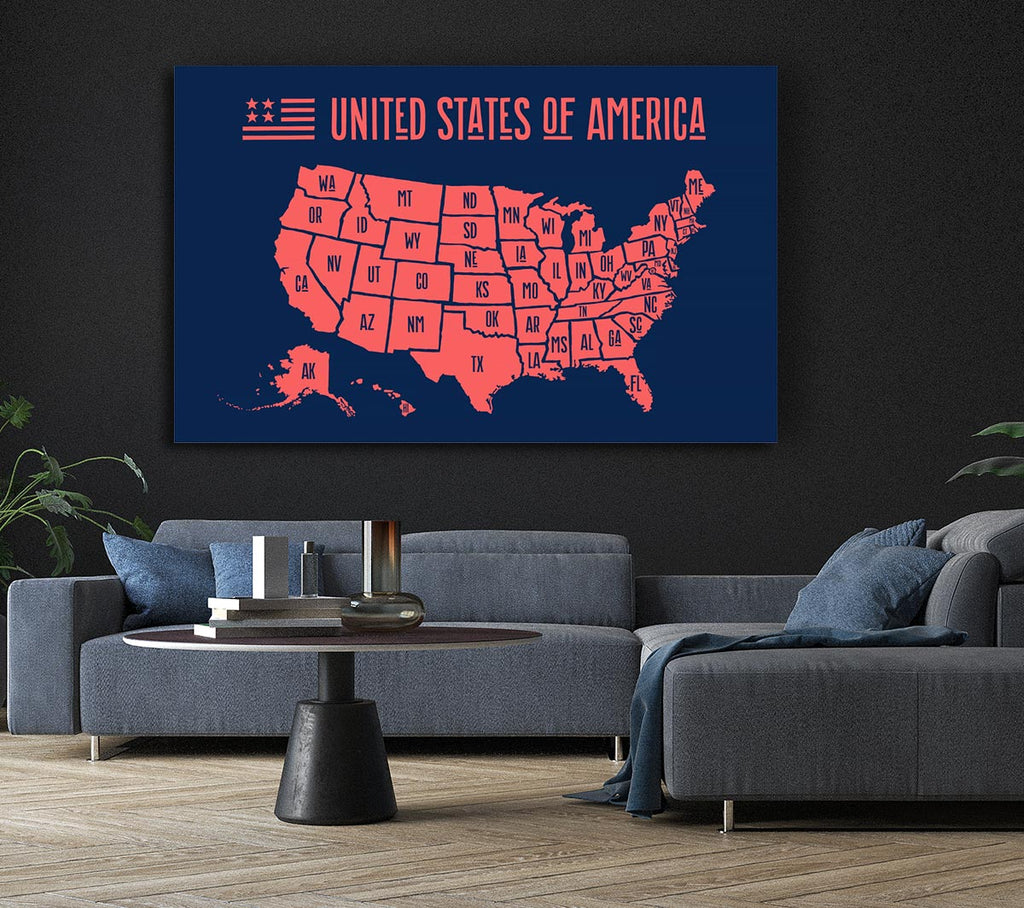 Picture of States Of America 1 Canvas Print Wall Art