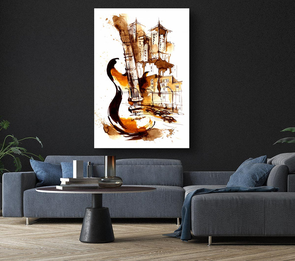 Picture of Music In The City Canvas Print Wall Art