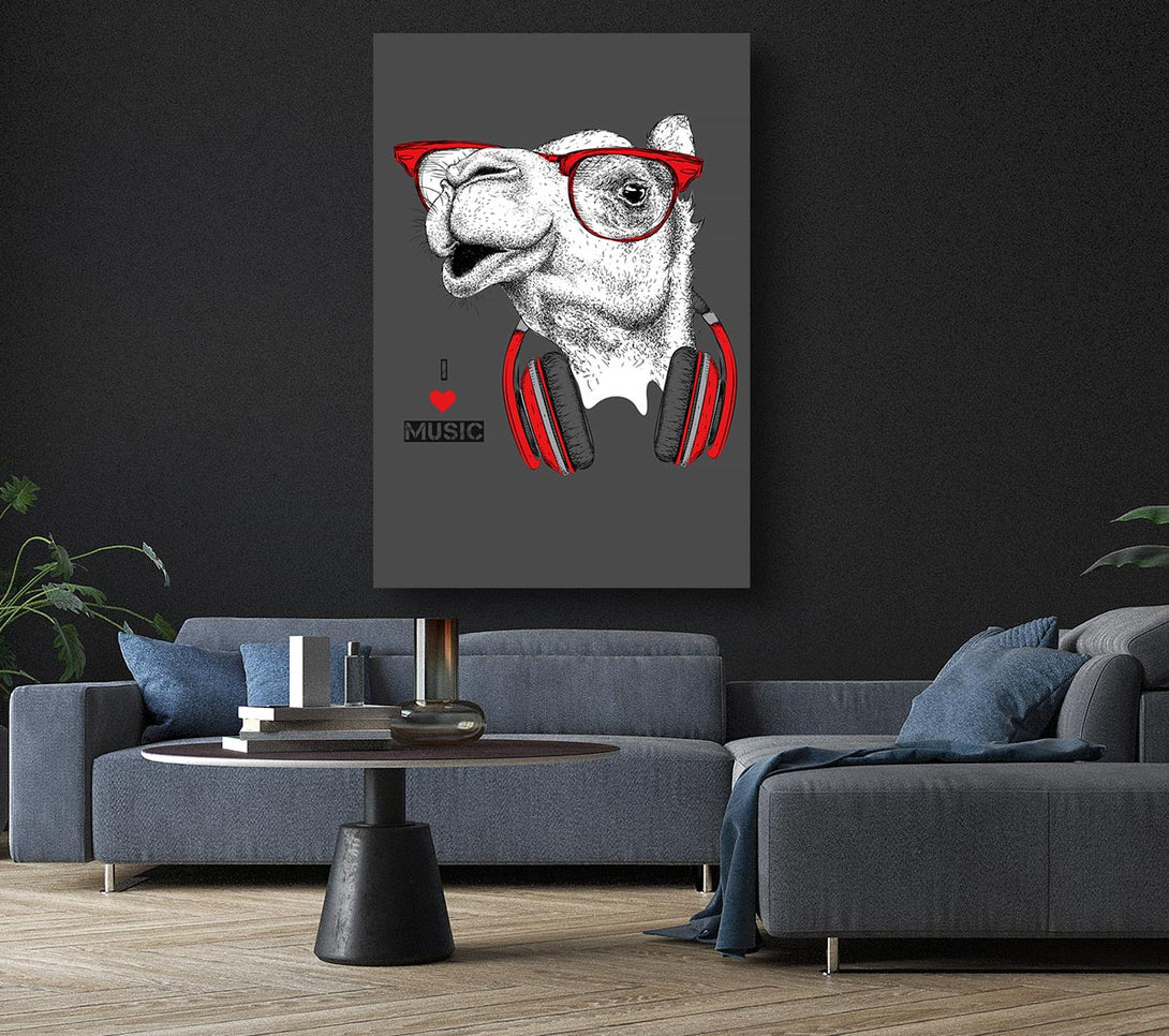 Picture of Camel I Love Music Canvas Print Wall Art