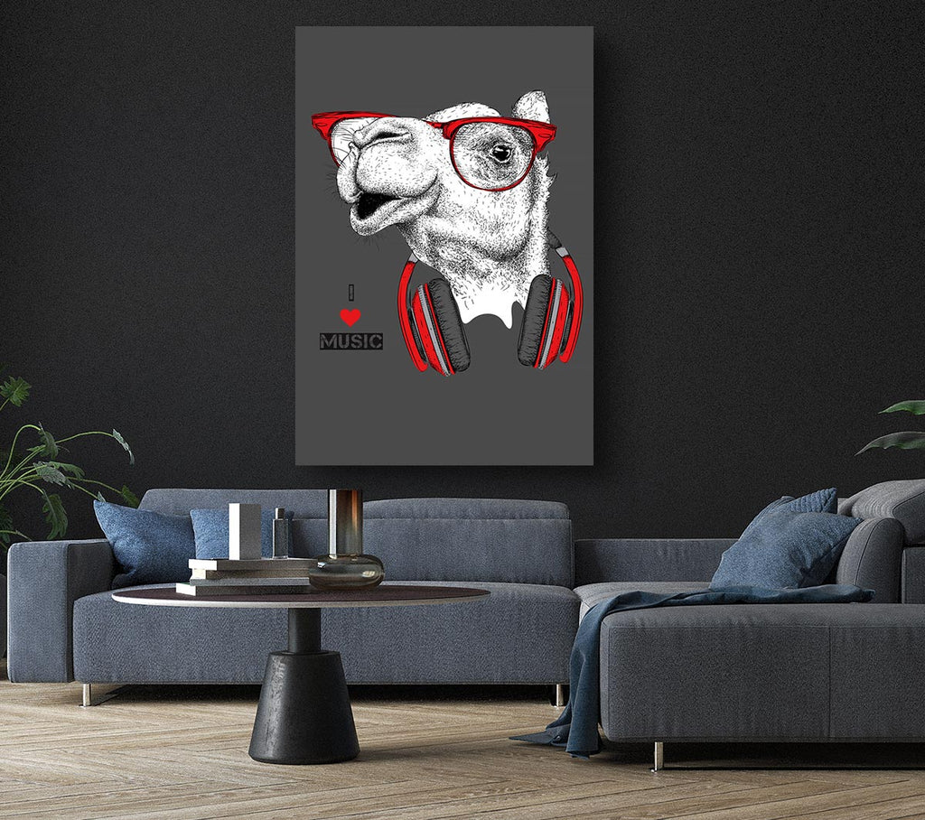 Picture of Camel I Love Music Canvas Print Wall Art