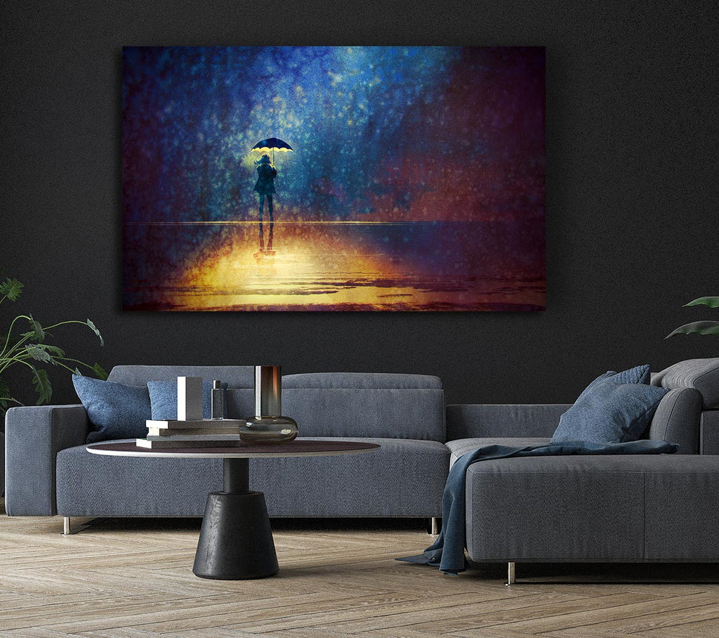 Picture of Golden Rain Sparkle Canvas Print Wall Art