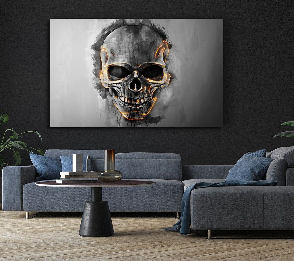 Picture of Fire Skull Canvas Print Wall Art