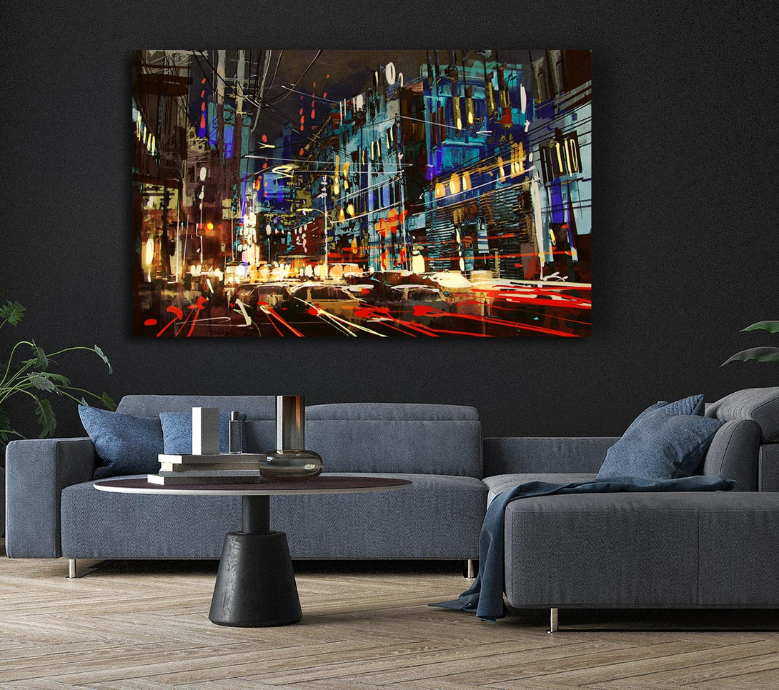 Picture of Traffic In The City Canvas Print Wall Art