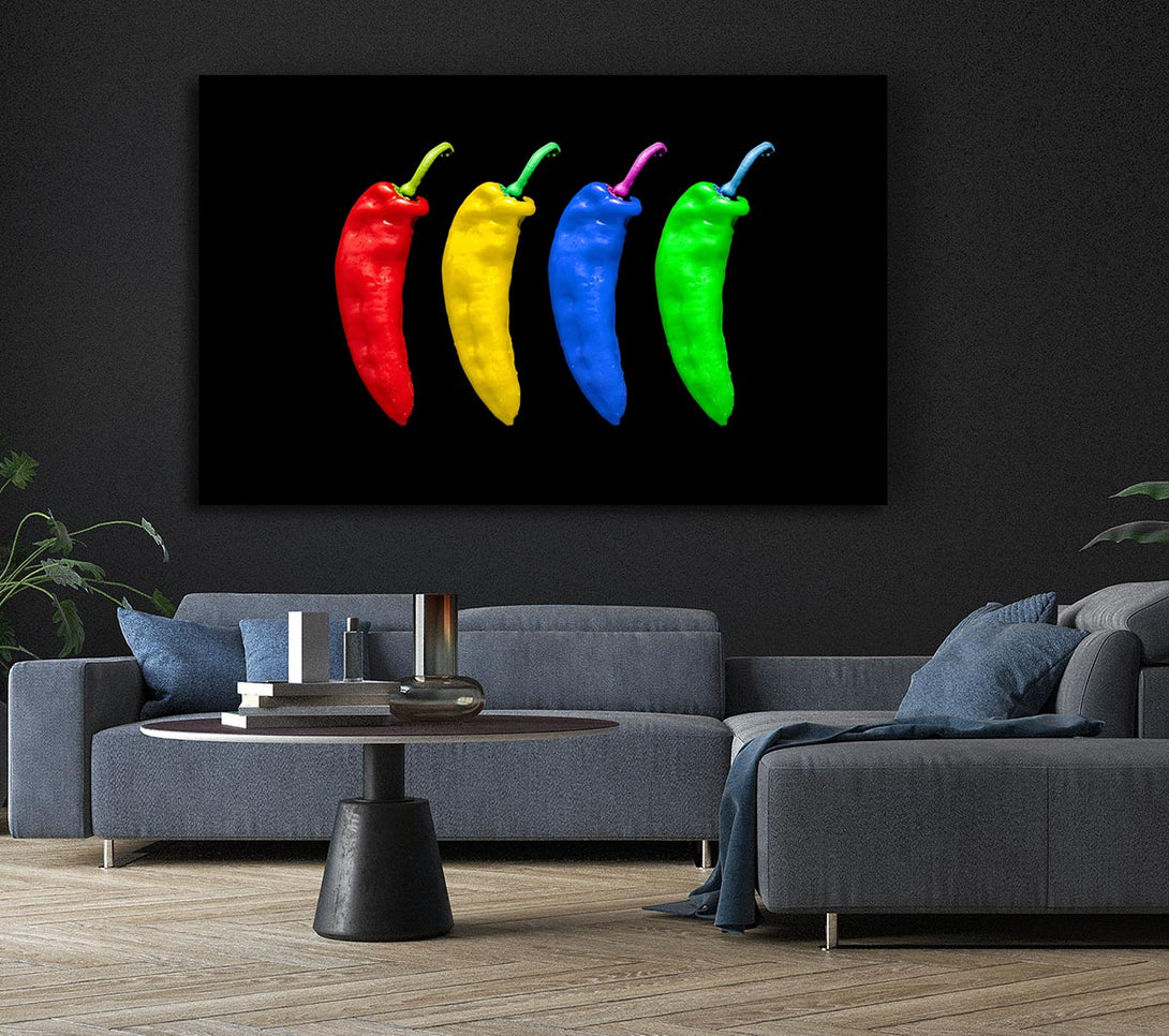 Picture of Vivid Chilis Canvas Print Wall Art