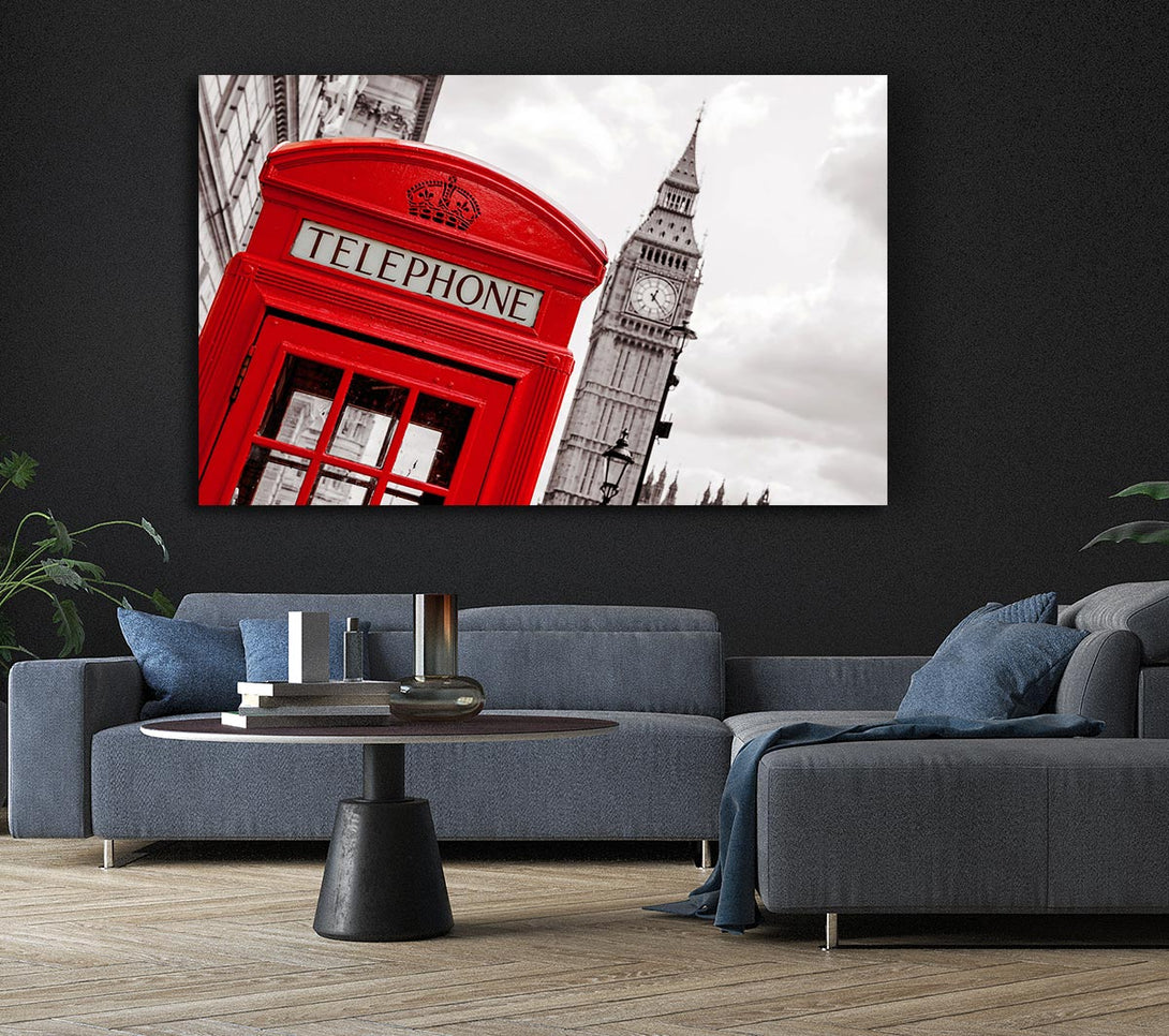  A Canvas Print of Big Ben Phone Box Canvas Art