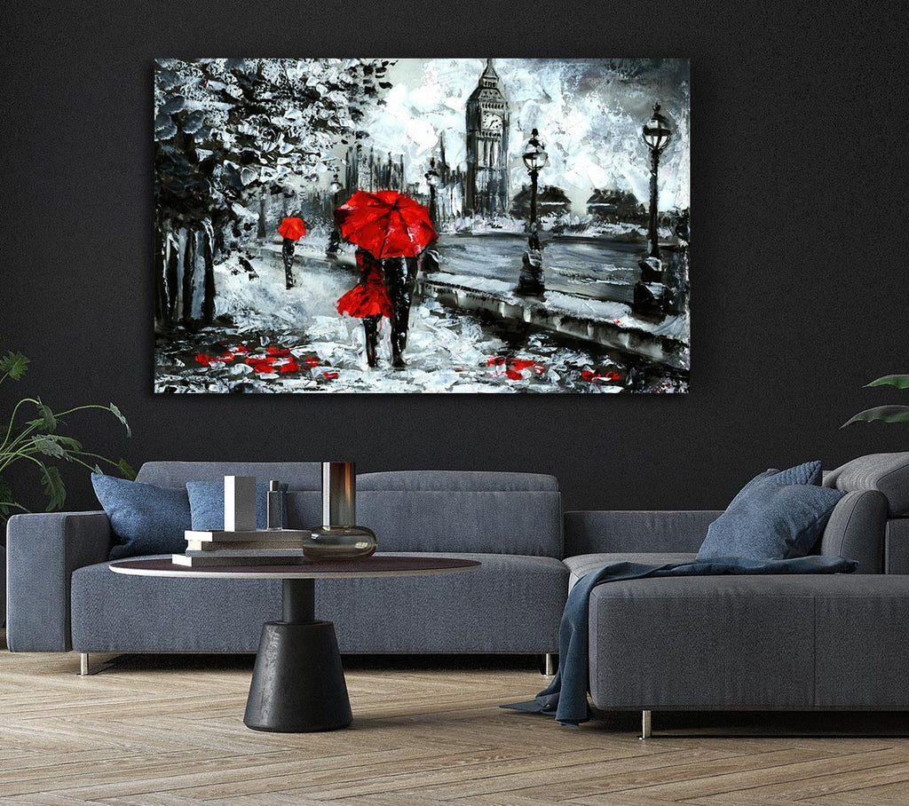 Picture of Lovers In The City Canvas Print Wall Art
