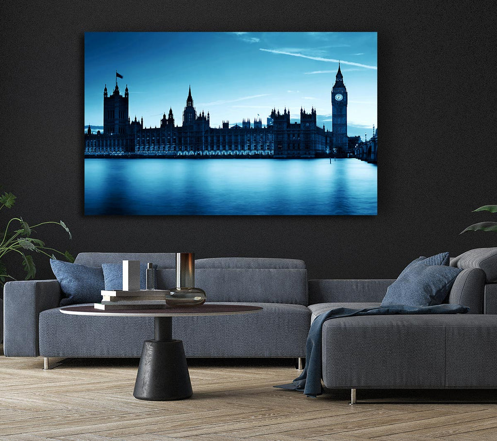 Picture of Houses Of Parliament Blues Canvas Print Wall Art