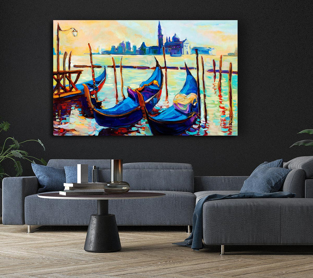 Picture of Gondola Line Up 1 Canvas Print Wall Art