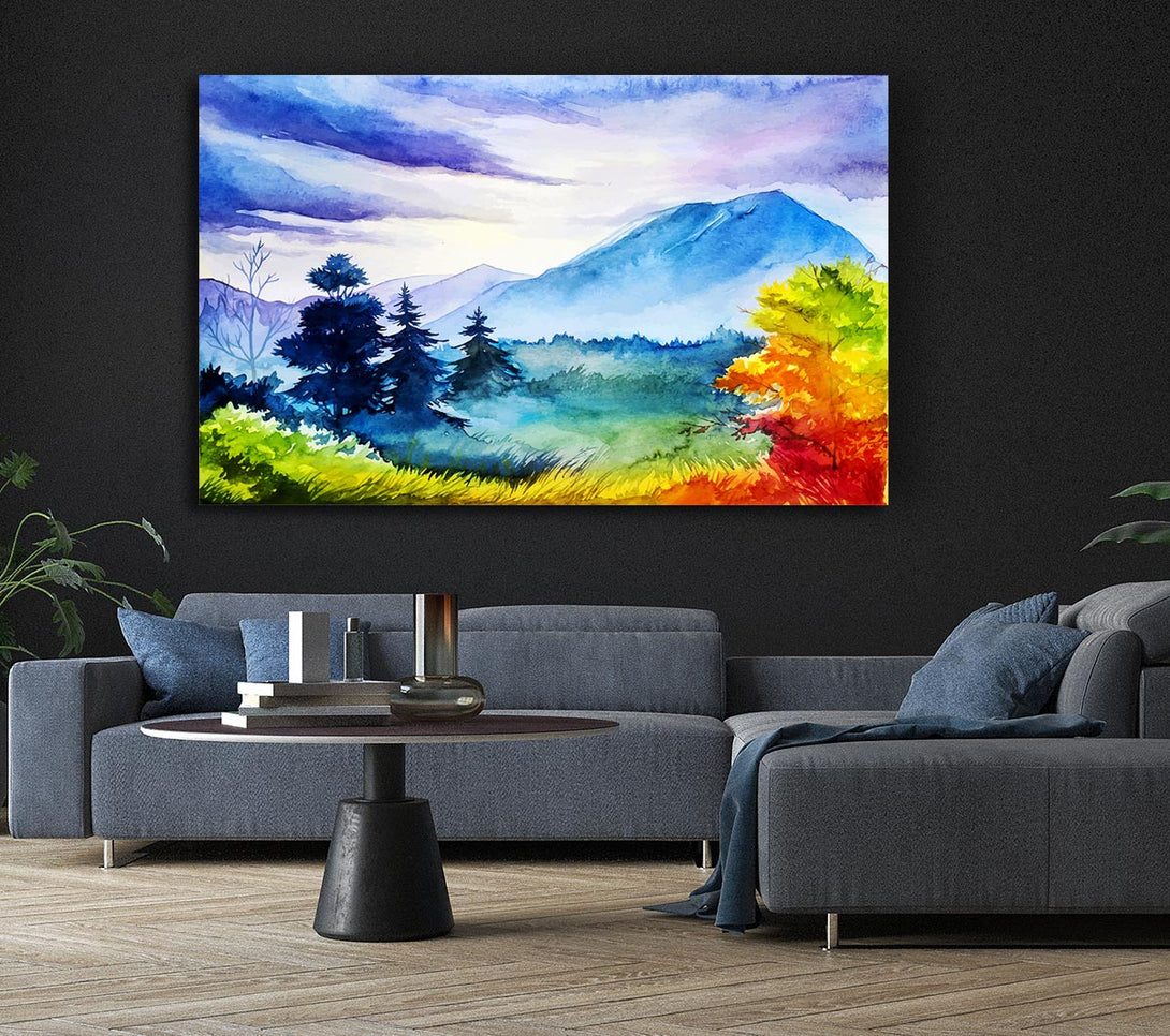 Picture of Autumn Mountain trees Canvas Print Wall Art