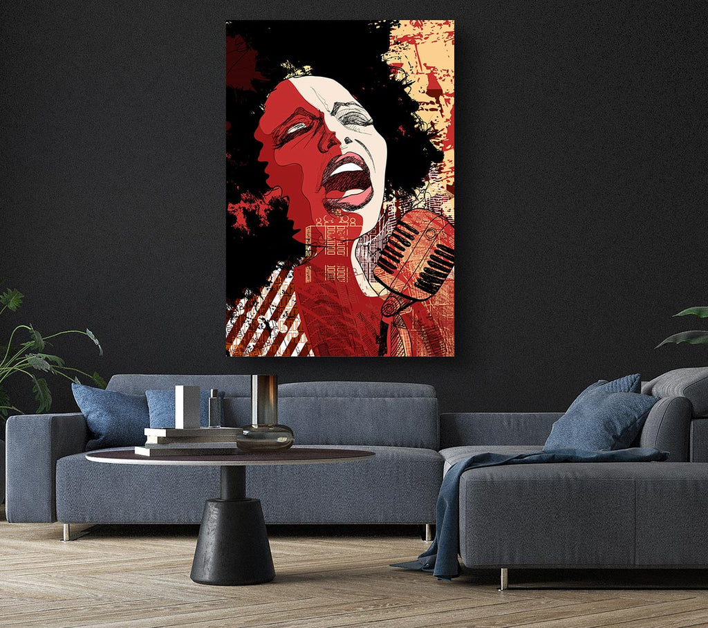 Picture of Femail Vocalist Canvas Print Wall Art