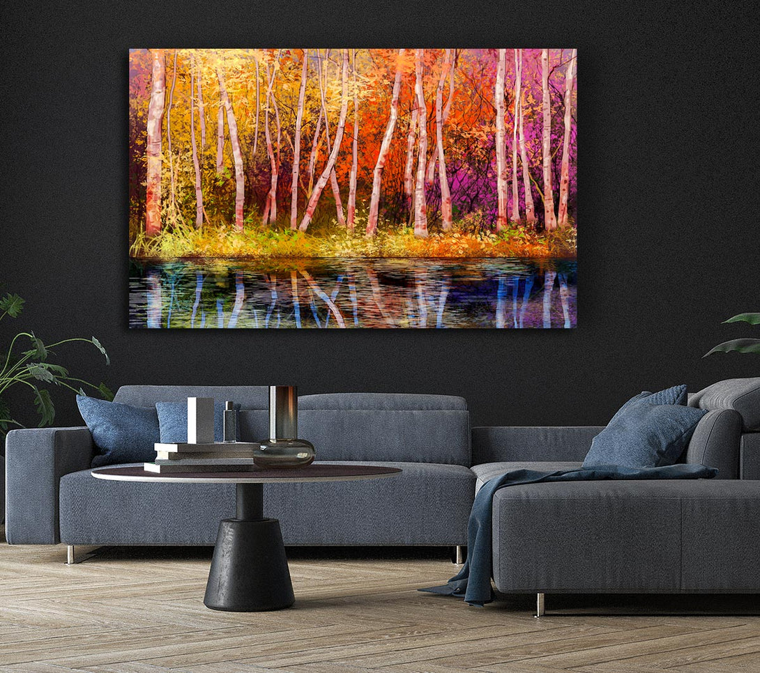 Picture of Rainbow Trees Canvas Print Wall Art