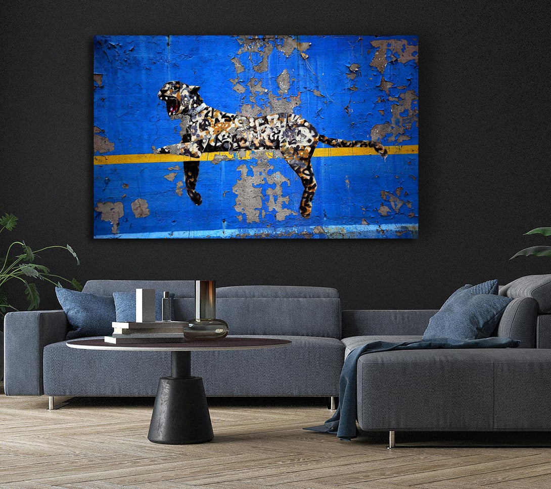 Picture of Blue Leopard Canvas Print Wall Art