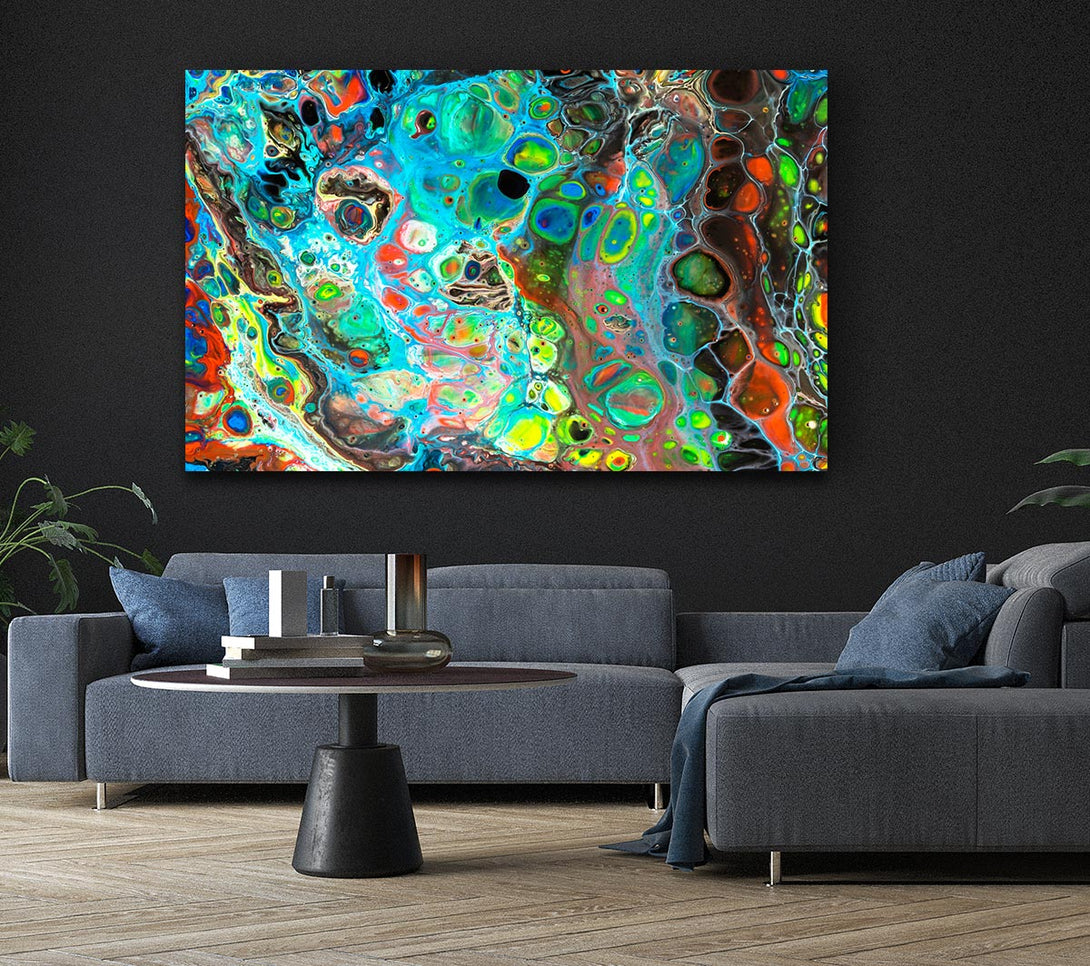  A Canvas Print of Neon Splash oil paints Canvas Art