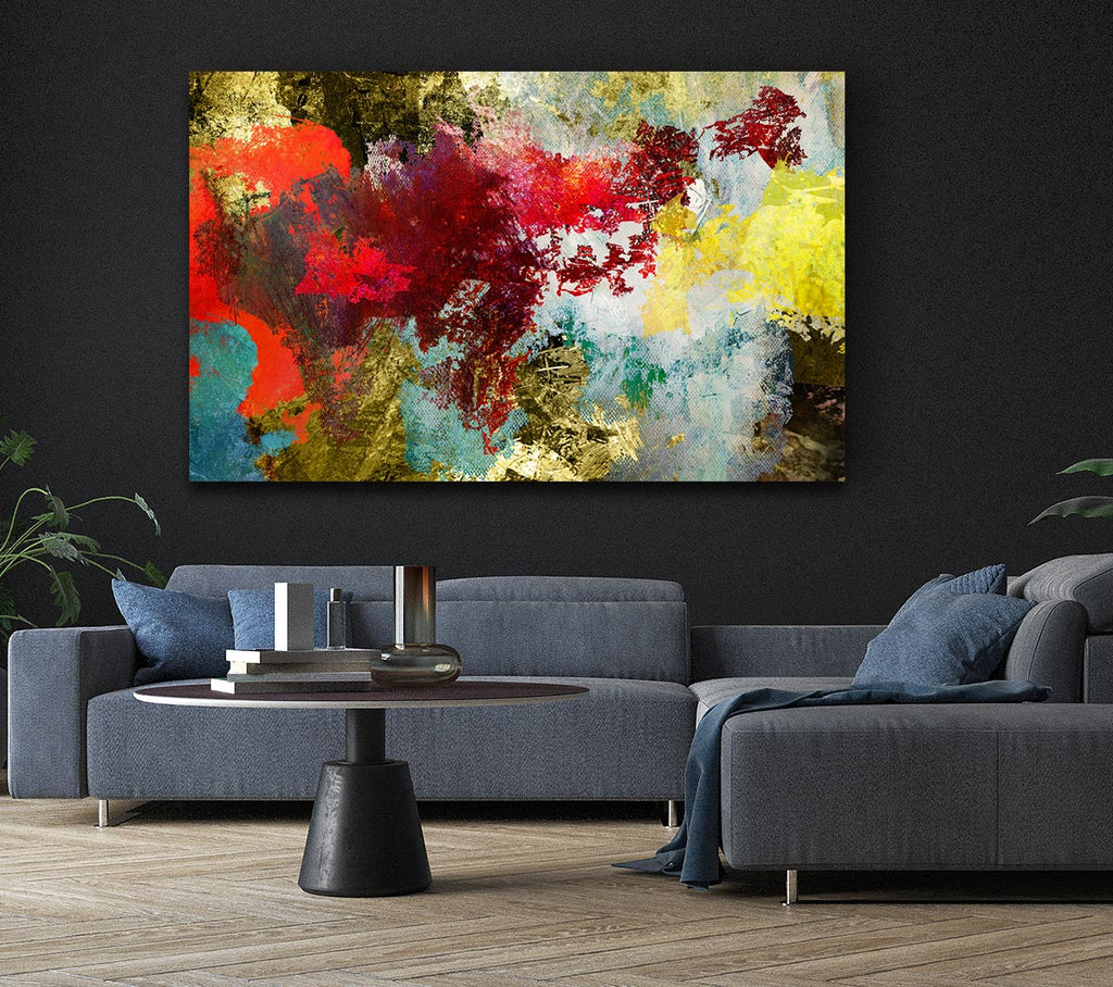 Picture of Abstract World grunge map Canvas Print Wall Art