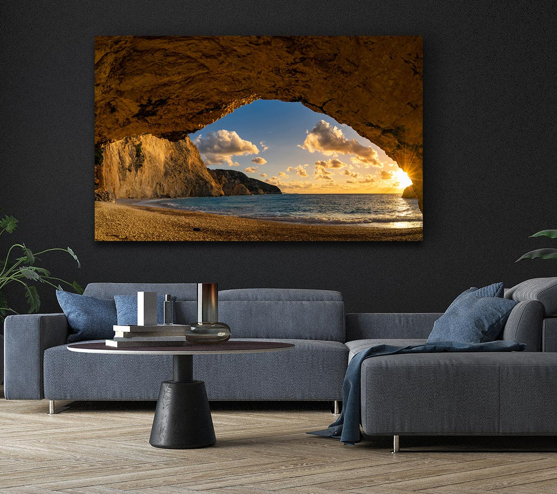 Picture of Cave on the coast Canvas Print Wall Art