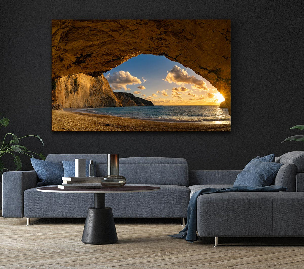 Picture of Cave on the coast Canvas Print Wall Art