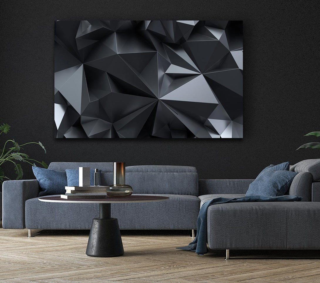 Picture of Grey triangles close up isometric Canvas Print Wall Art