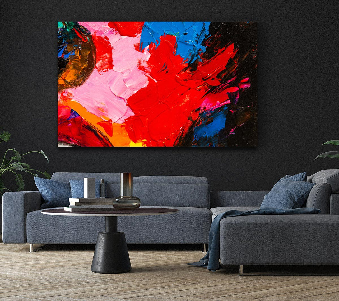 Picture of splashes of acrylic paint Canvas Print Wall Art