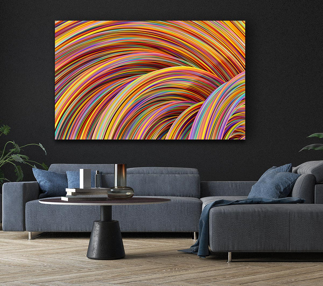 Picture of Colourful tubes curving in formation Canvas Print Wall Art