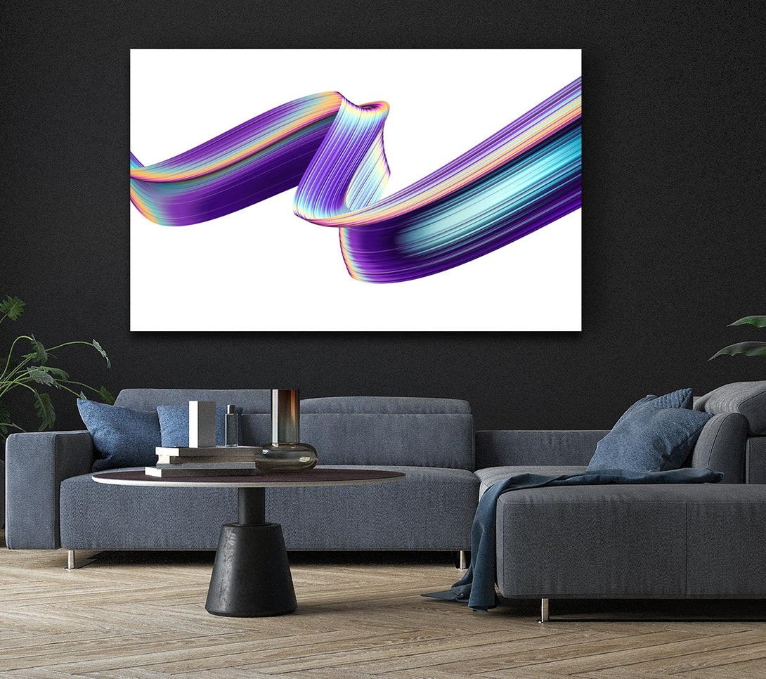 Picture of Ribbon of purple neon light Canvas Print Wall Art
