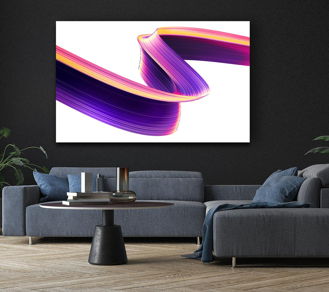 Picture of Purple Ribbon swirl Canvas Print Wall Art