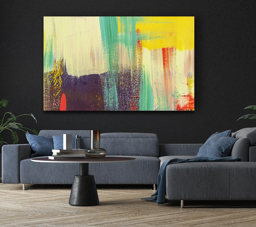 Picture of Thick coloured brush strokes Canvas Print Wall Art