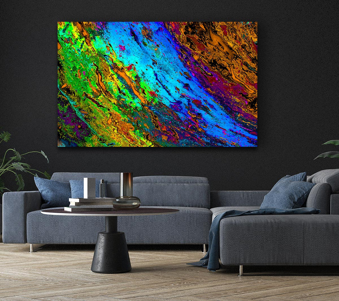 Picture of Neon Colours of distortion Canvas Print Wall Art