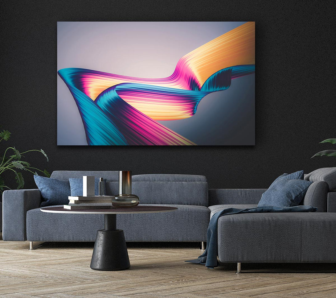 Picture of Coloured Ribbon flow Canvas Print Wall Art