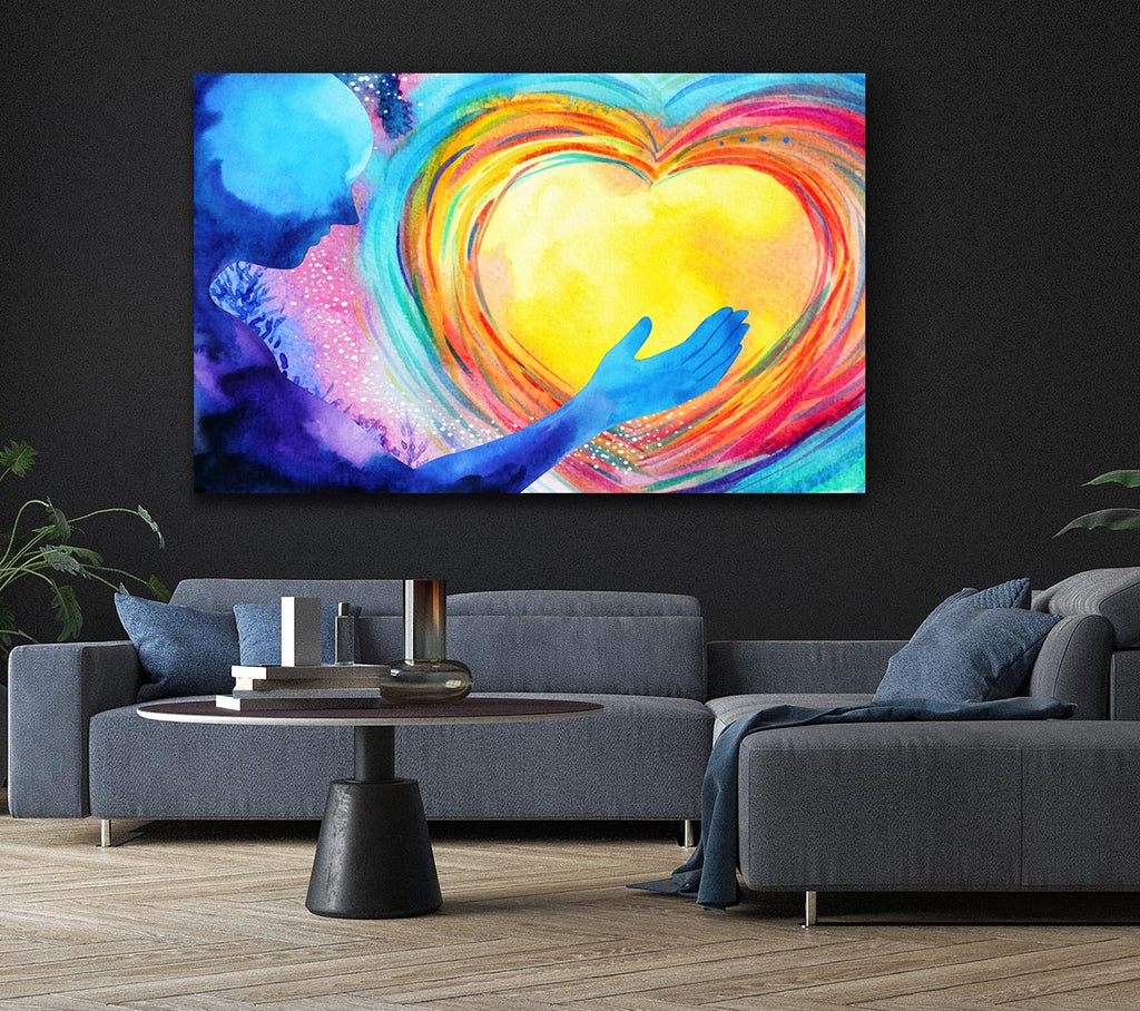 Picture of Water colour warming heart Canvas Print Wall Art