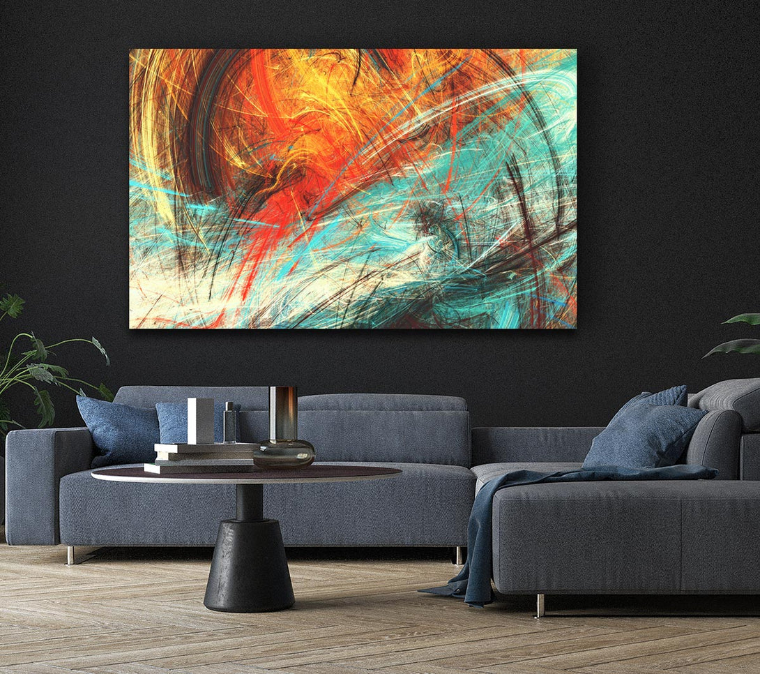 Picture of Fire and Ice explosion Canvas Print Wall Art