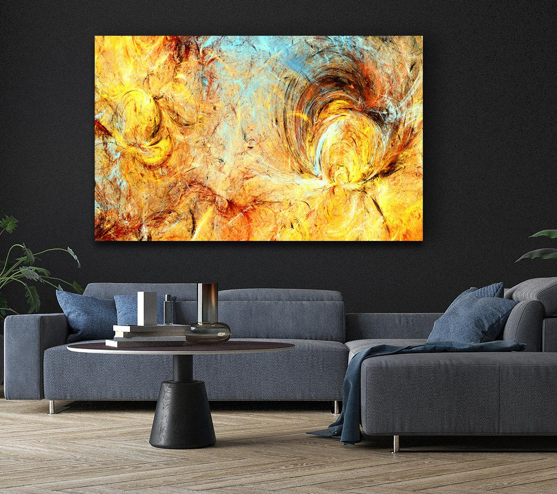  A Canvas Print of Firey swirls and ice Canvas Art