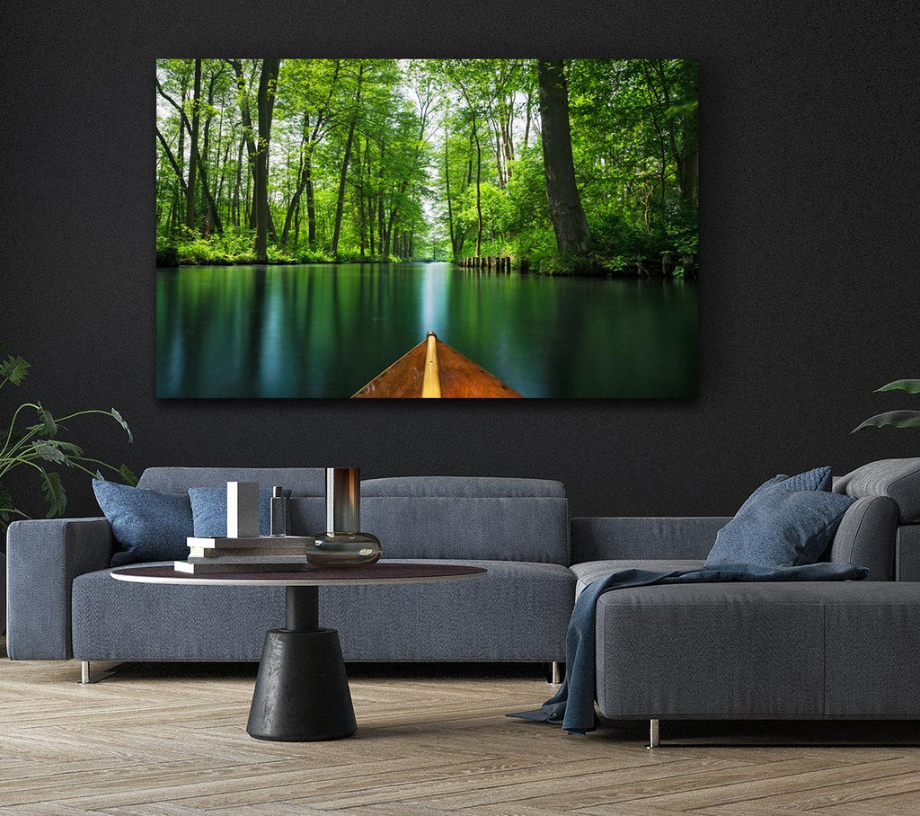 Picture of Sitting on a row boat journey Canvas Print Wall Art