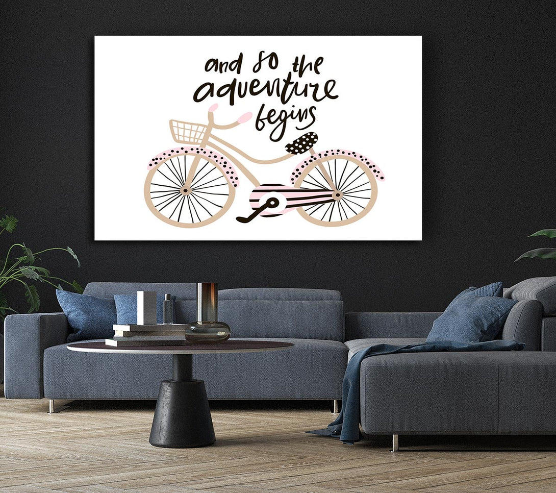 Picture of The Adventure Begins Bike Canvas Print Wall Art