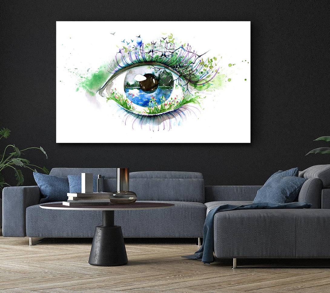 Picture of Watercolour Nature Eye Canvas Print Wall Art