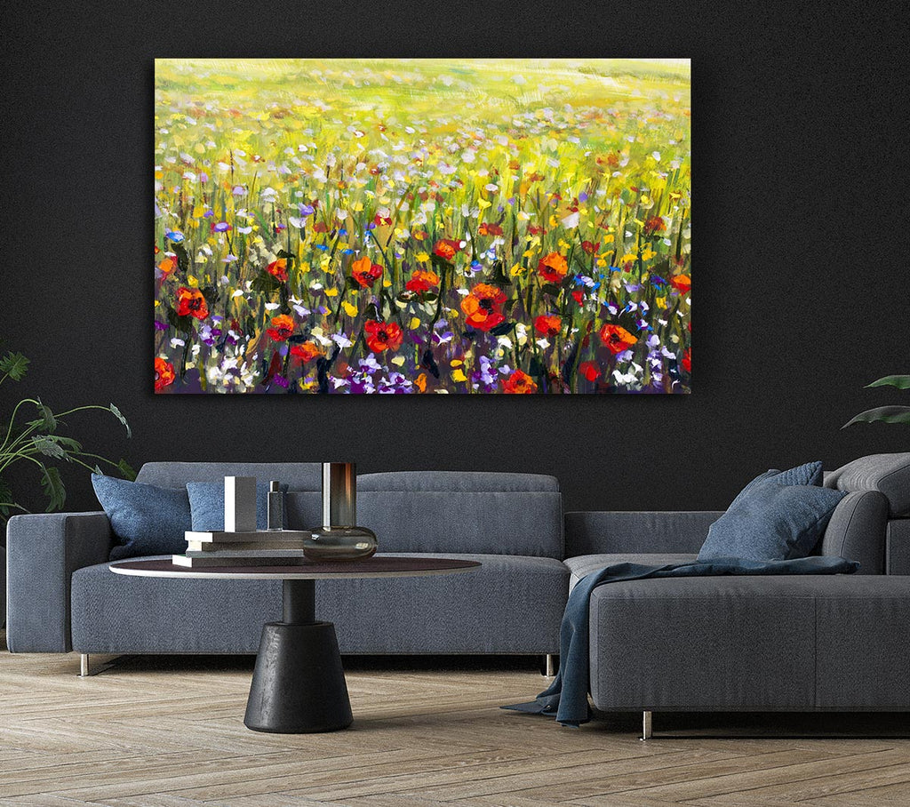 Picture of Poppy Field In The Summer Canvas Print Wall Art