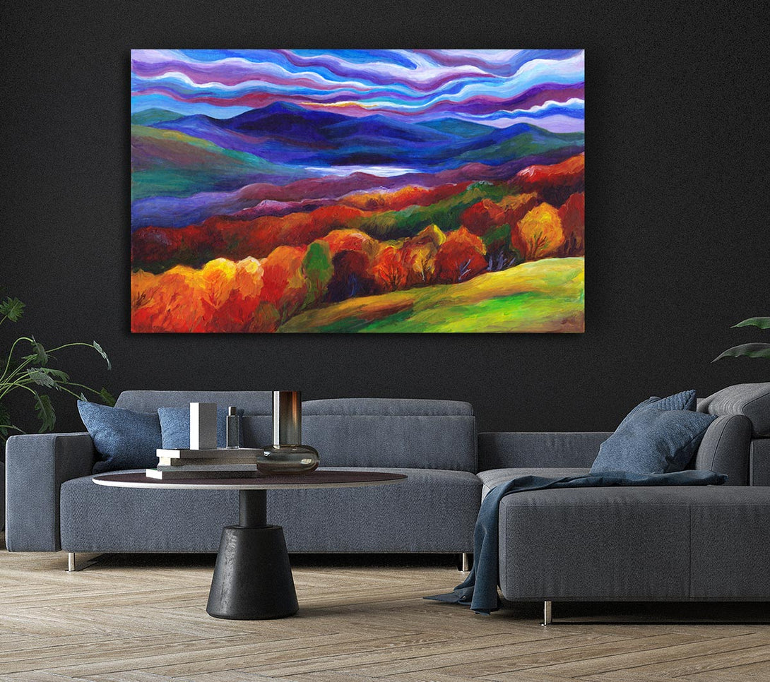 Picture of Multicoloured Mountains Canvas Print Wall Art