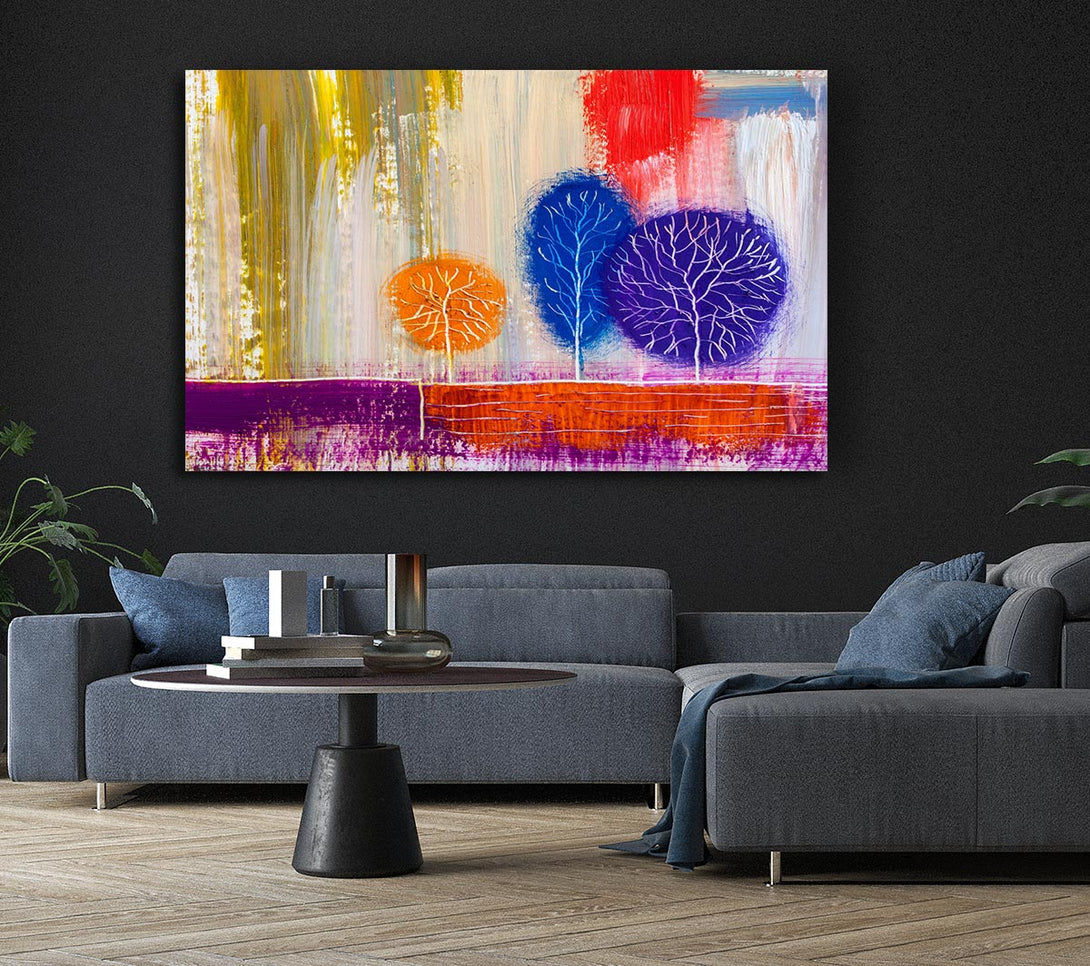  A Canvas Print of Trees In The Meadow Art Canvas Art