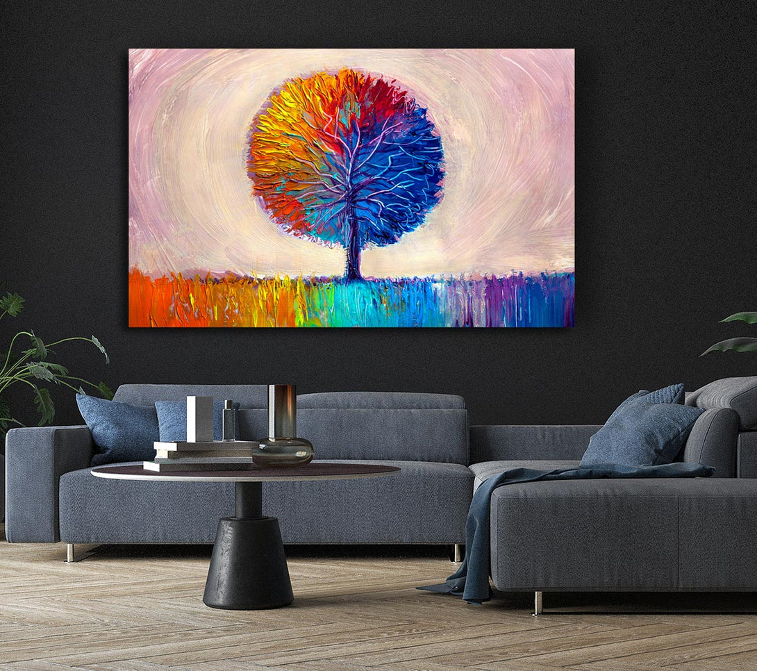 Picture of Lone Tree Rainbow Canvas Print Wall Art