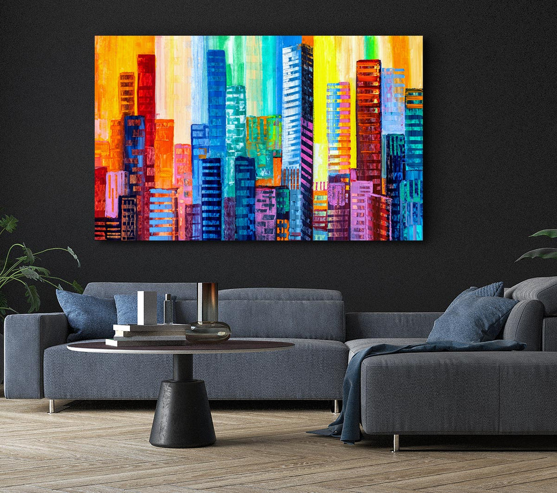 Picture of City Blocks Of Colour Canvas Print Wall Art