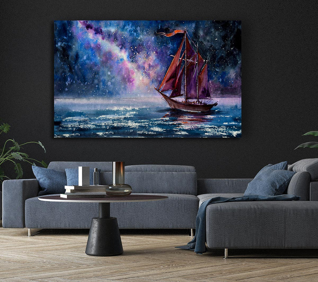 Picture of The Boat To The Universe Canvas Print Wall Art